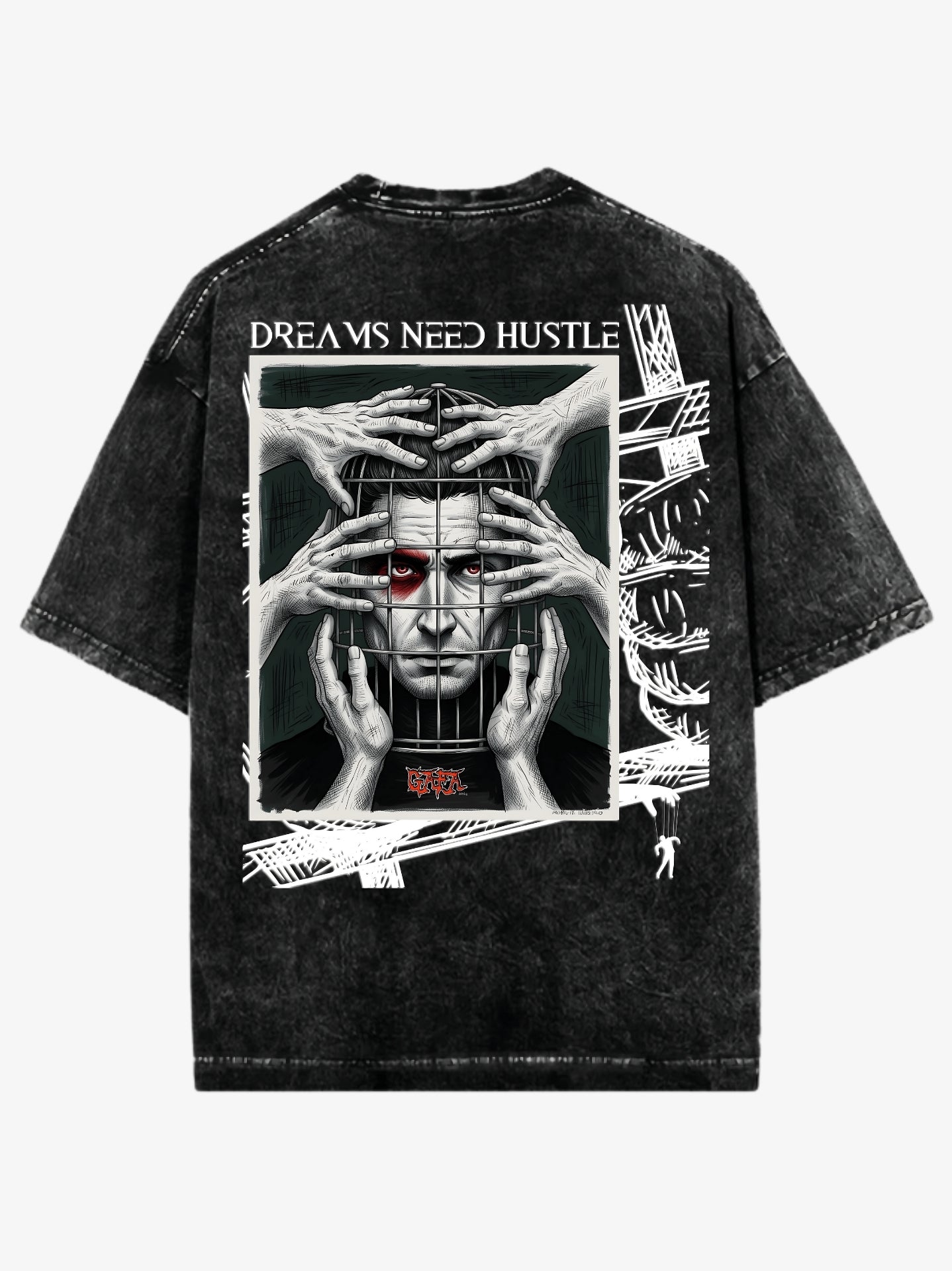 DREAMS NEED HUSTLE BLACK OVERSIZED T-SHIRT