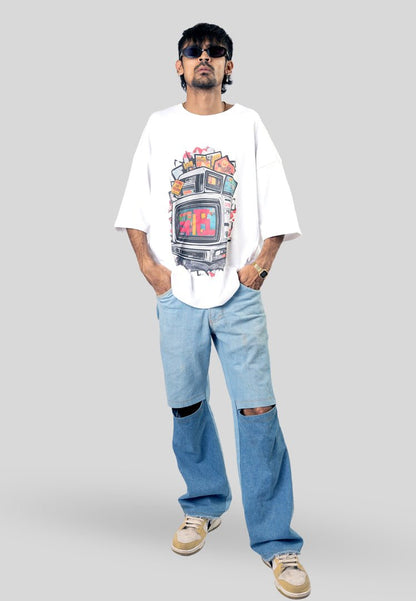 Gafa Unisex Terry Oversized T-Shirt in Premium Cotton Blend, Comfortable Fit, Ideal for Casual Wear and Everyday Style.