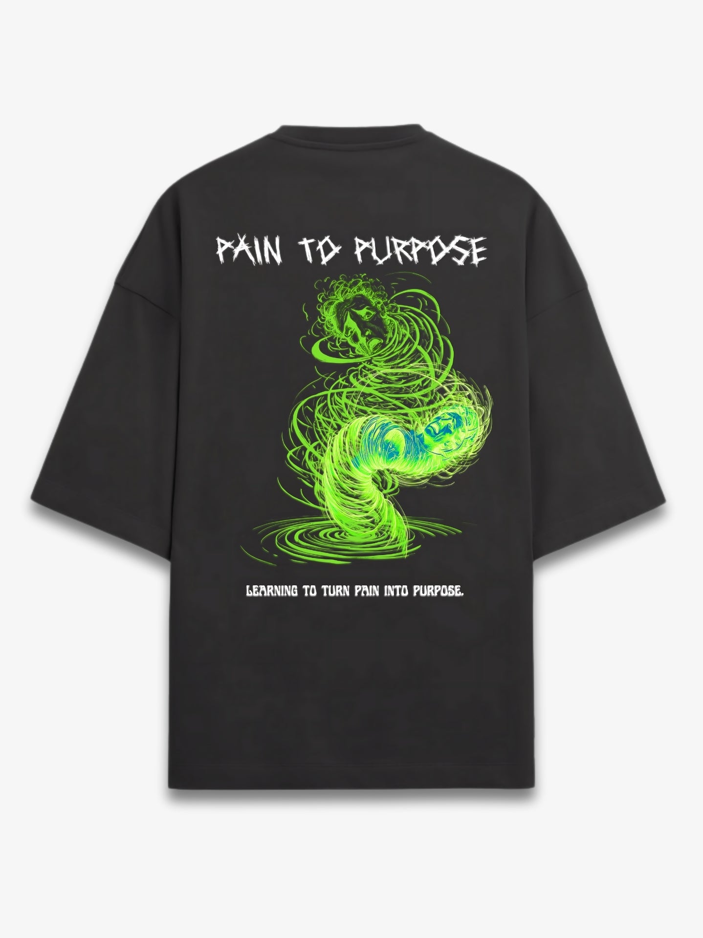 PAIN TO PURPOSE BLACK OVERSIZED T-SHIRT